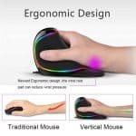 Delux M618 PLUS Ergonomics Vertical Gaming Optical RGB Wireless Right Hand Mice For PC Laptop