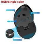 Delux M618 PLUS Ergonomics Vertical Gaming Optical RGB Wireless Right Hand Mice For PC Laptop