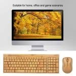 Wireless Bamboo PC Keyboard and Mouse Combo Computer Keyboard