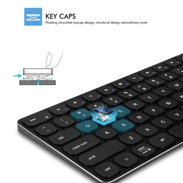 Ultra Thin Aluminum Wireless Keyboard and Mouse Combo