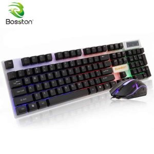 Bosston USB Wired Keyboard and Mouse Set Backlight for PC Computer Laptop