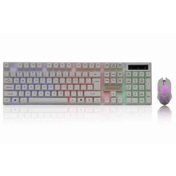 Bosston USB Wired Keyboard and Mouse Set Backlight for PC Computer Laptop