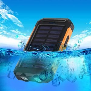 Waterproof Solar Power Bank Dual USB Li-Polymer Mobile Phone Accessories