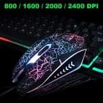 Wired Rainbow Backlit Illuminated USB Multimedia Ergonomic Gaming Keyboard and Mousepad