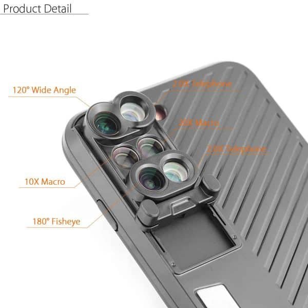 LEORY 6 in 1 Phone Camera Lens Telephoto Fisheye Macro Wide Case Mobile Phone Accessories