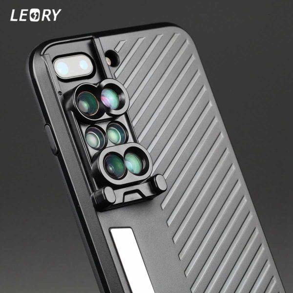 LEORY 6 in 1 Phone Camera Lens Telephoto Fisheye Macro Wide Case Mobile Phone Accessories