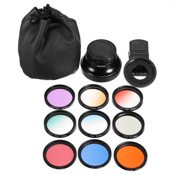 LEORY Universal 11 in 1 Wide Angle Macro Lens Gradient Filter Lens Mobile Phone Accessories