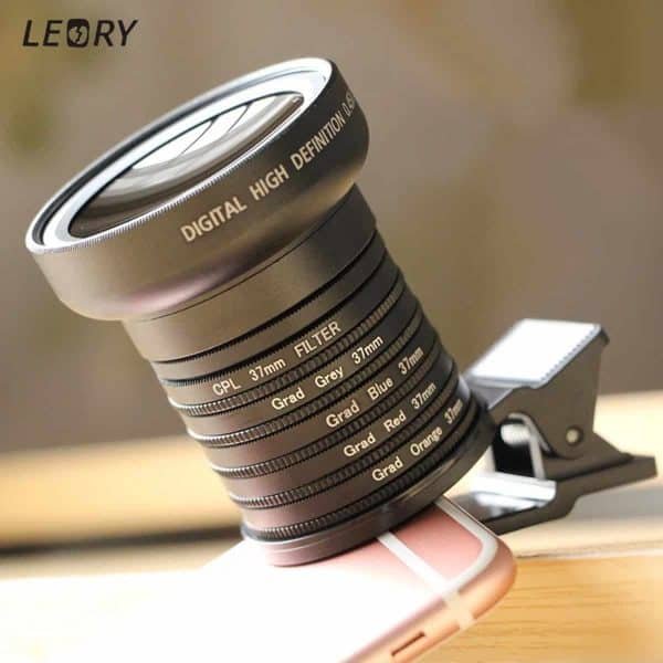 LEORY Universal 11 in 1 Wide Angle Macro Lens Gradient Filter Lens Mobile Phone Accessories