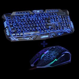 LED Breathing Backlight Pro Gaming USB Wired Full Key Professional Mouse Keyboard