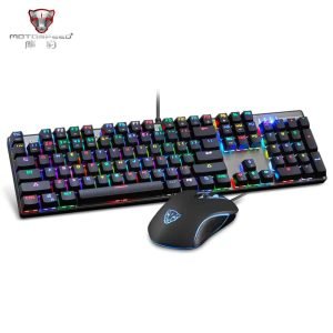 Motospeed RGB LED Backlight Gaming Mechanical Keyboard + Adjustable DPI Mouse Set