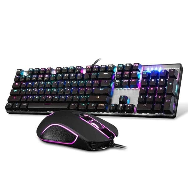 Motospeed RGB LED Backlight Gaming Mechanical Keyboard + Adjustable DPI Mouse Set