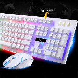 PARASOLANT Wired USB PC Gamer Suspension Mechanical Feel Keyboard And Mouse Set