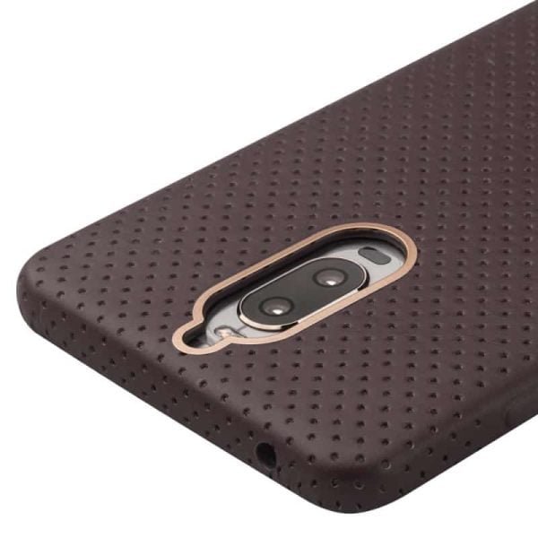 QIALINO Mesh Design Genuine Leather Coated PC Mobile Phone Accessory