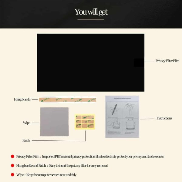 18.5 Inch Privacy Filter Anti-Glare Screen Protective Film