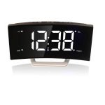 Fashion LED Arc Alarm Clock Radio Electronic Personality Luminous Desk Watch Gadgets