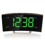 Fashion LED Arc Alarm Clock Radio Electronic Personality Luminous Desk Watch Gadgets