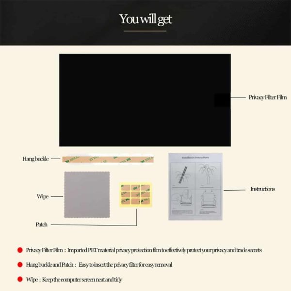 23.6 Inch Privacy Filter Anti-Glare Screen Protective Film