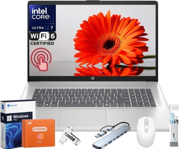 HP 17.3 inch Touchscreen Laptop, Intel Ultra 7 255U 12-Core